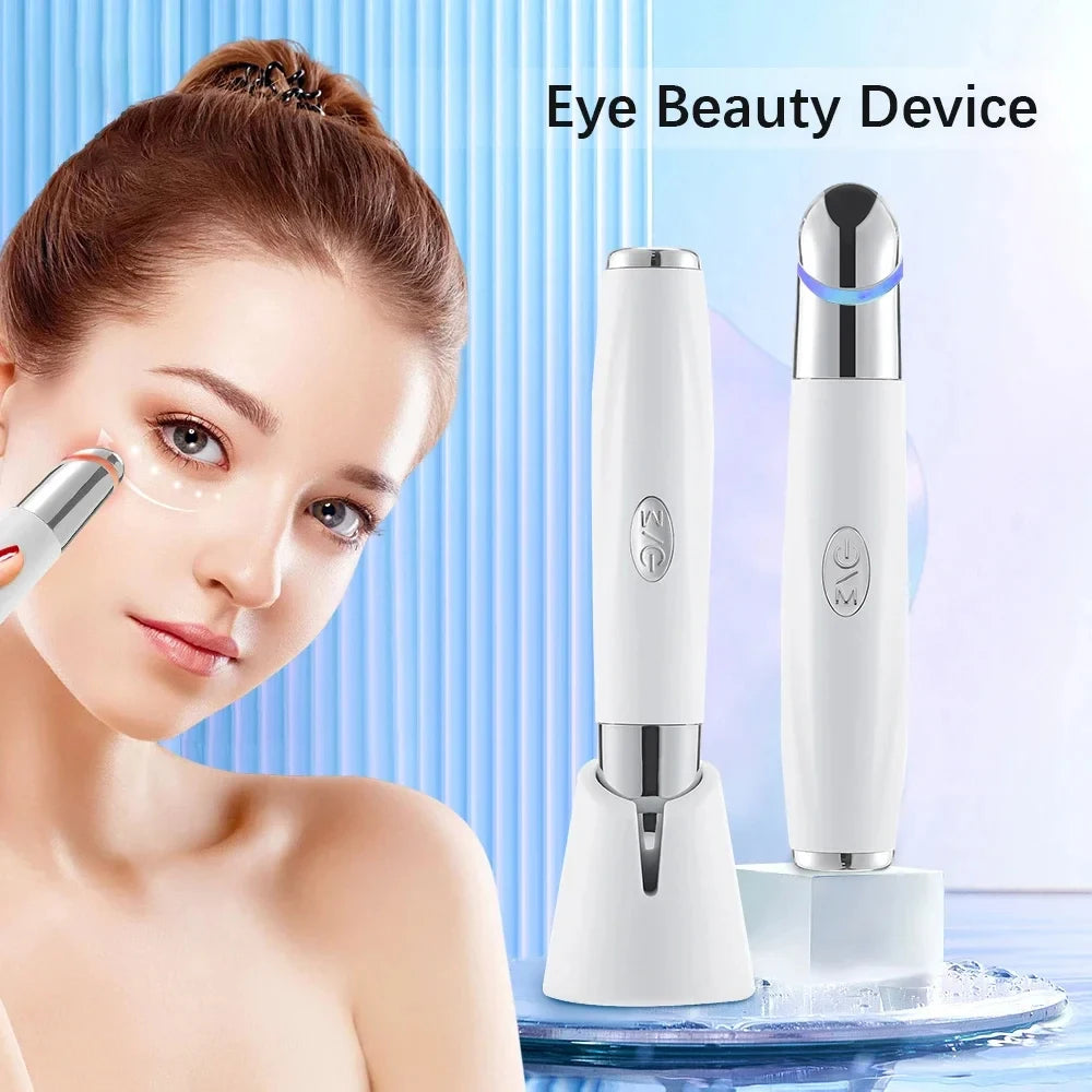 Vibration Eye Massager Anti-Black Ring Blue Light Anti-Wrinkle Eye Massage Pen Hot Compress Eye Beauty Care Equipment