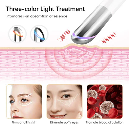 Vibration Eye Massager Anti-Black Ring Blue Light Anti-Wrinkle Eye Massage Pen Hot Compress Eye Beauty Care Equipment