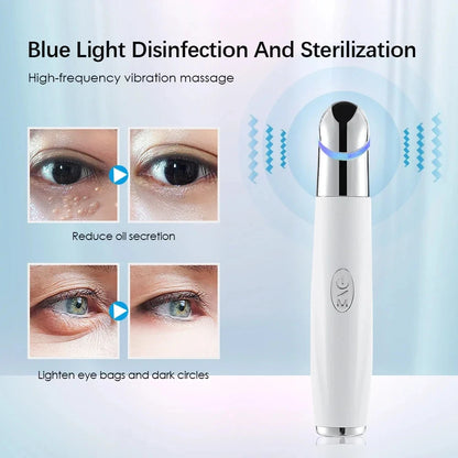 Vibration Eye Massager Anti-Black Ring Blue Light Anti-Wrinkle Eye Massage Pen Hot Compress Eye Beauty Care Equipment