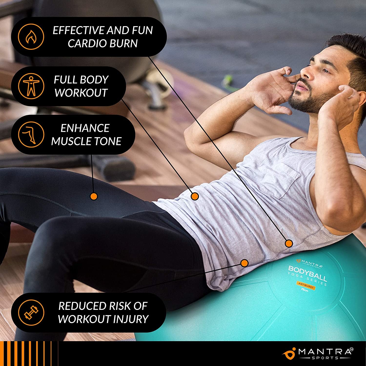 Exercise Ball Yoga Ball – Anti-Burst Pilates & Fitness Ball lifestyle image  men 