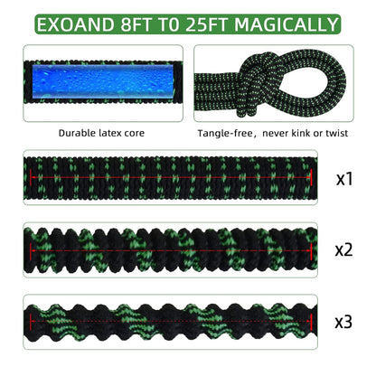 50Ft Expandable Garden Hose, Water Hose with Triple Latex Core, 34 Solid Brass Fittings, Flexible 10 Function Spray Nozzle, Extra Strength Fabric,Portable Zero G (Green& Black)