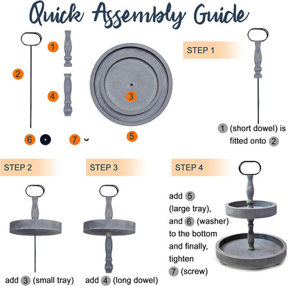 Farmhouse Tiered Tray – Wooden 2-Tier Tray 