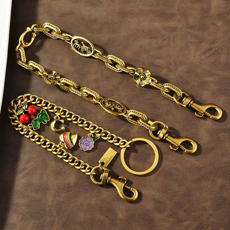 Fashion Shining Cherry Keychain Bag Charm Colorful Car Key Chain Metal Flowers Key Ring Exquisite Jewelry Souvenirs Gifts