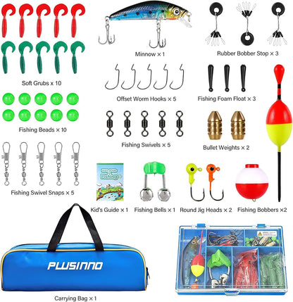 Kids Fishing Pole with Spincast Reel Telescopic Fishing Rod Combo Full Kits for Boys, Girls, and Adults