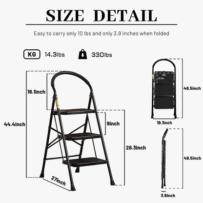 Foldable Step Ladder size details