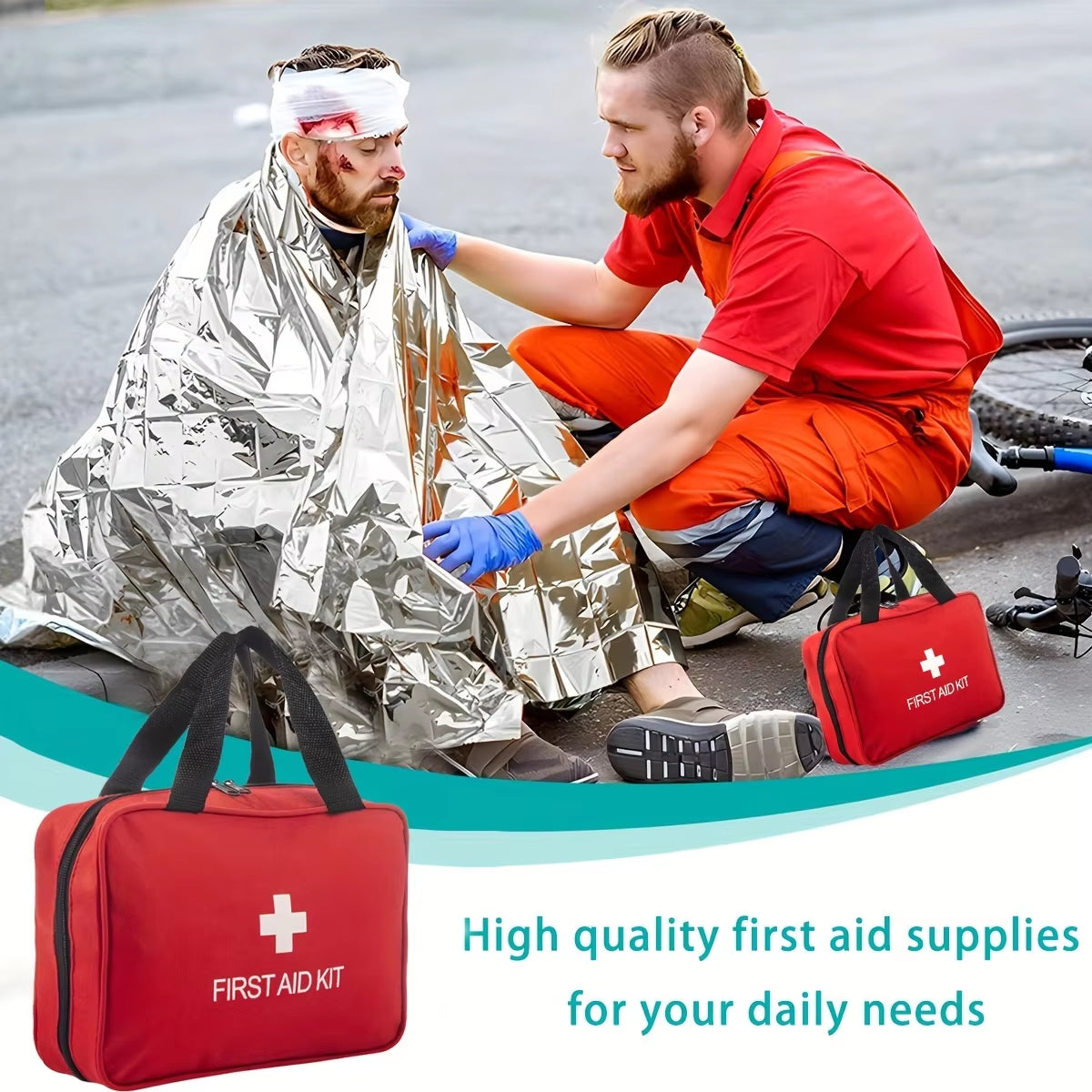 Multi-Purpose Emergency Medical Supplies Portable Medical Kit for Outdoor Hunting, Hiking, Camping, Etc. Outdoor First Aid Kit