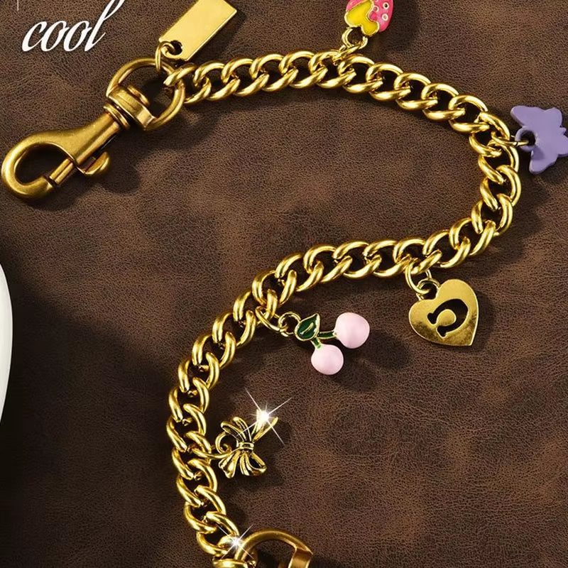  Shiny Metal Bag Charm & Purse Key Ring Gift for Women