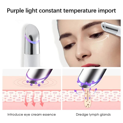 Vibration Eye Massager Anti-Black Ring Blue Light Anti-Wrinkle Eye Massage Pen Hot Compress Eye Beauty Care Equipment